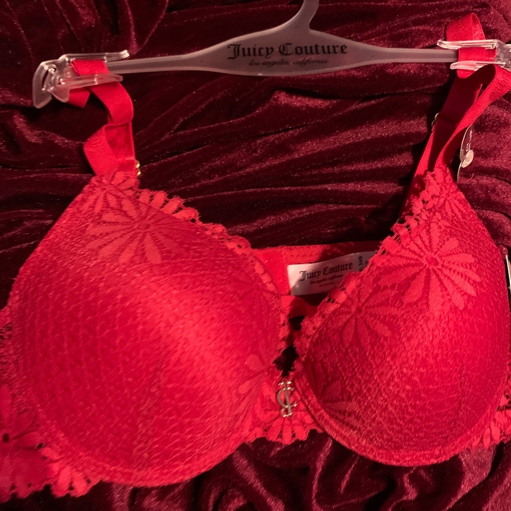 JUICY COUTURE Sexy Push UP BRA Cherry Red LACE